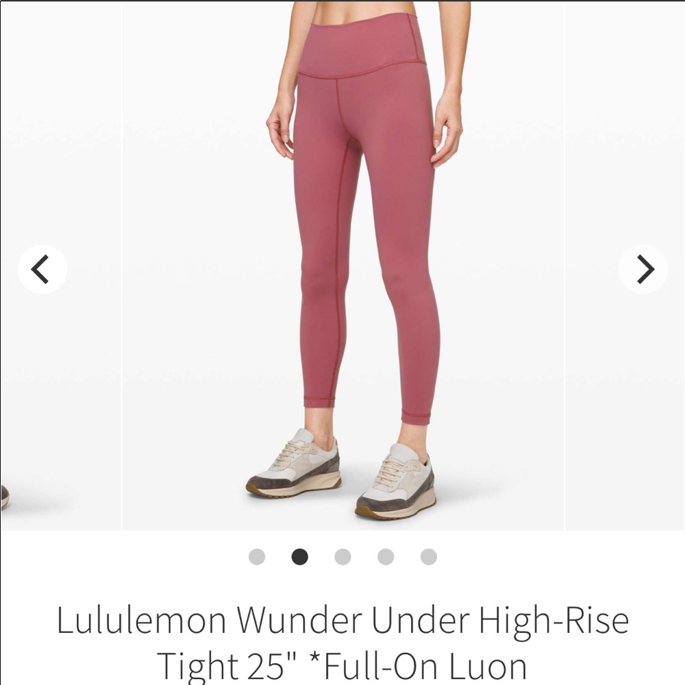 Lululemon Full On-Luon Wunder Under Hi-Rise 25”inseam Moss Rose sz 6 Leggings!